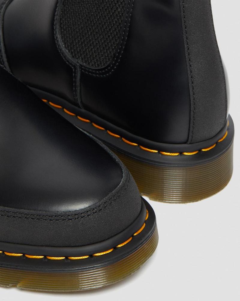 Dr Martens 2976 Guard Panel Læder Ankelstøvler Dame Sort | DK 25FDN